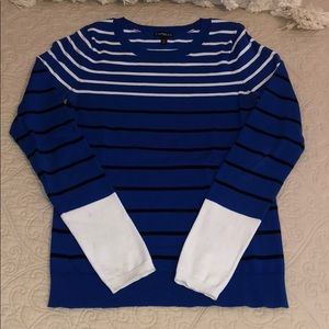 Express sweater blue, white and black